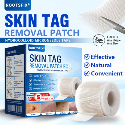 🌟Rootsfix® Multi-Functional Microneedle Hydrocolloid Patch Roll | Targets Skin Tags, Warts & Stubborn Blemishes